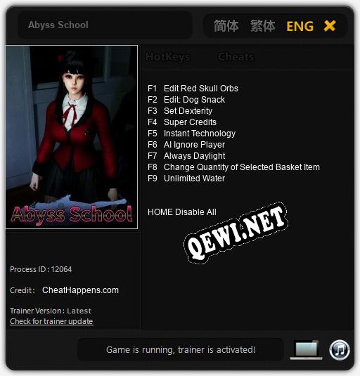 Abyss School: ТРЕЙНЕР И ЧИТЫ (V1.0.19)