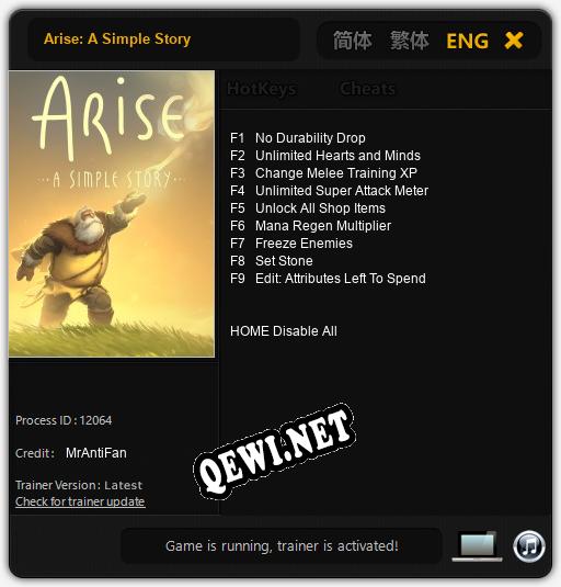 Arise: A Simple Story: ТРЕЙНЕР И ЧИТЫ (V1.0.66)