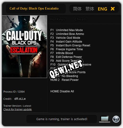 Call of Duty: Black Ops Escalation Content: ТРЕЙНЕР И ЧИТЫ (V1.0.72)