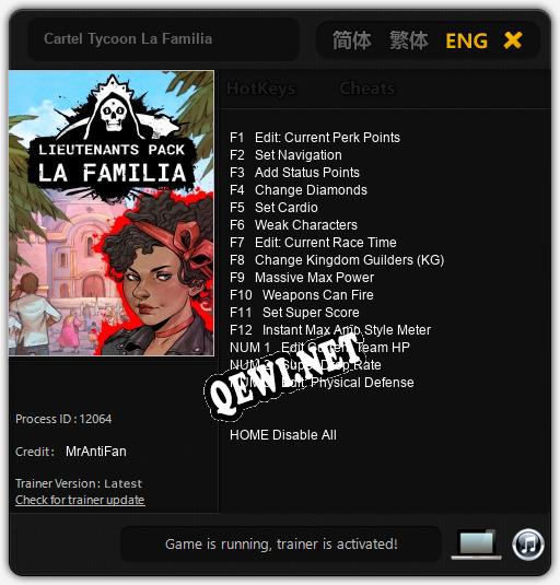 Cartel Tycoon La Familia: ТРЕЙНЕР И ЧИТЫ (V1.0.92)
