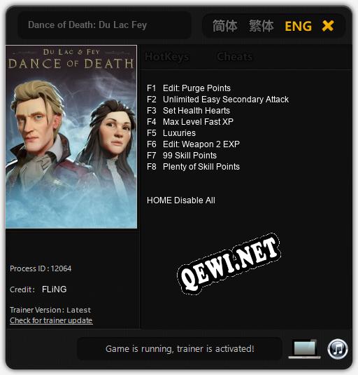 Dance of Death: Du Lac Fey: ТРЕЙНЕР И ЧИТЫ (V1.0.65)