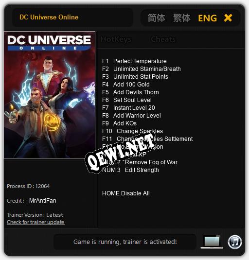 DC Universe Online: Читы, Трейнер +14 [dR.oLLe]