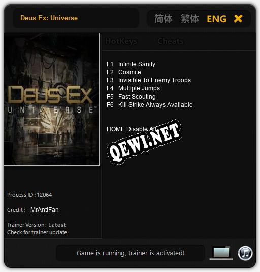 Deus Ex: Universe: Трейнер +10 [v1.5]