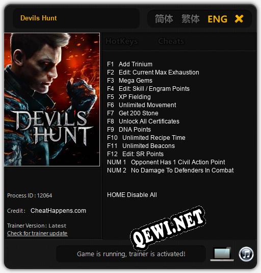 Devils Hunt: ТРЕЙНЕР И ЧИТЫ (V1.0.13)