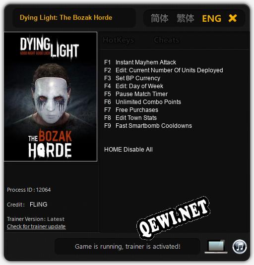 Dying Light: The Bozak Horde: ТРЕЙНЕР И ЧИТЫ (V1.0.42)