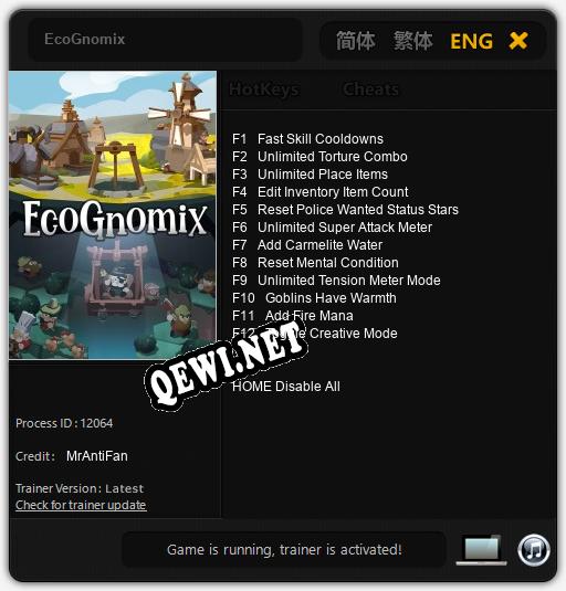 EcoGnomix: ТРЕЙНЕР И ЧИТЫ (V1.0.56)