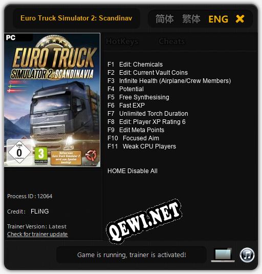 Euro Truck Simulator 2: Scandinavia: Читы, Трейнер +11 [FLiNG]