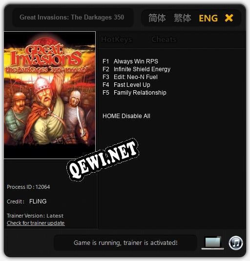 Great Invasions: The Darkages 350-1066 AD: ТРЕЙНЕР И ЧИТЫ (V1.0.46)