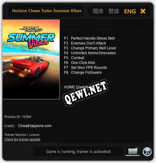 Horizon Chase Turbo Summer Vibes: ТРЕЙНЕР И ЧИТЫ (V1.0.9)