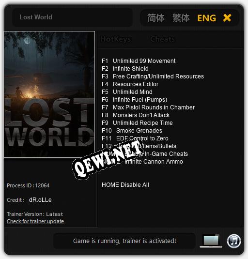 Lost World: ТРЕЙНЕР И ЧИТЫ (V1.0.68)