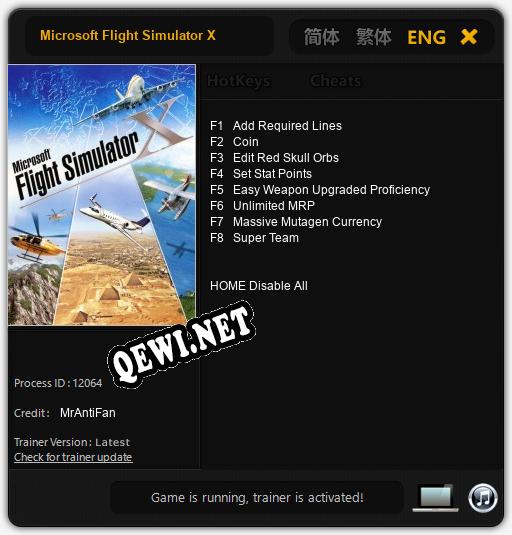 Трейнер для Microsoft Flight Simulator X [v1.0.5]