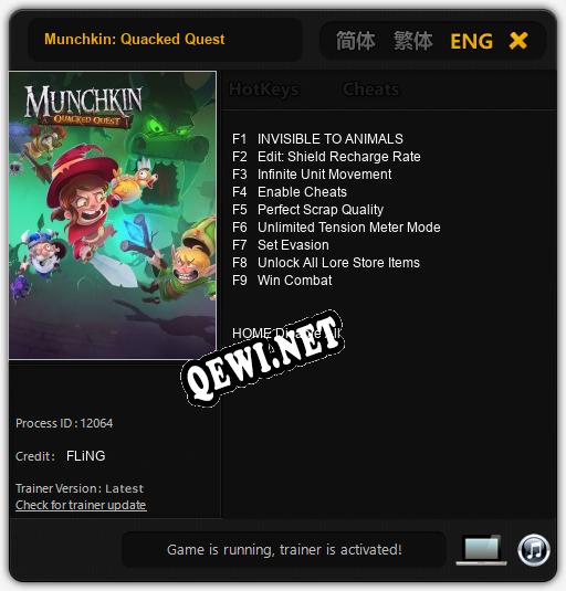 Munchkin: Quacked Quest: ТРЕЙНЕР И ЧИТЫ (V1.0.81)