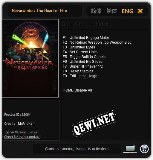 Neverwinter: The Heart of Fire: Трейнер +12 [v1.6]