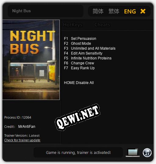 Night Bus: ТРЕЙНЕР И ЧИТЫ (V1.0.61)