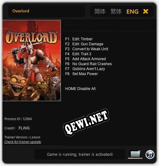 Overlord: ТРЕЙНЕР И ЧИТЫ (V1.0.40)