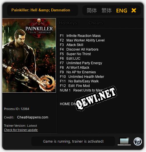 Трейнер для Painkiller: Hell & Damnation [v1.0.1]