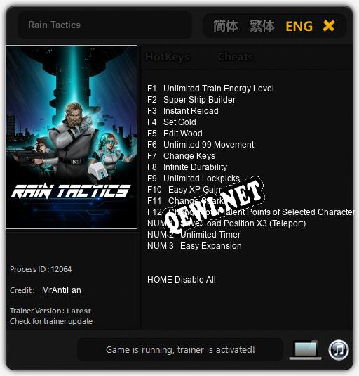 Rain Tactics: ТРЕЙНЕР И ЧИТЫ (V1.0.93)