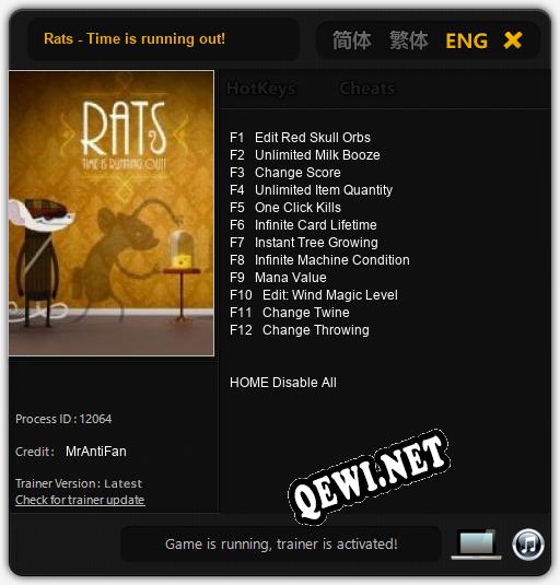 Rats - Time is running out!: ТРЕЙНЕР И ЧИТЫ (V1.0.85)