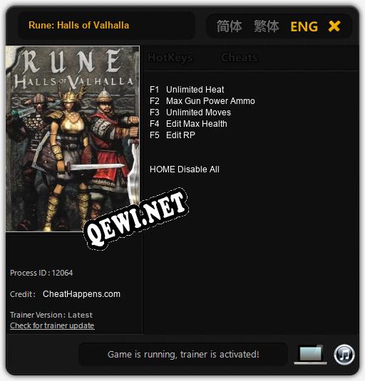 Rune: Halls of Valhalla: ТРЕЙНЕР И ЧИТЫ (V1.0.57)