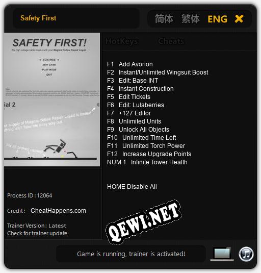 Safety First: Читы, Трейнер +13 [CheatHappens.com]