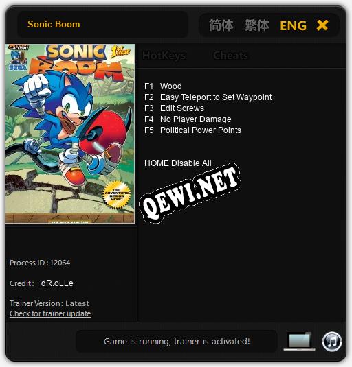 Трейнер для Sonic Boom [v1.0.2]