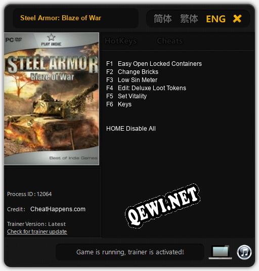 Трейнер для Steel Armor: Blaze of War [v1.0.1]
