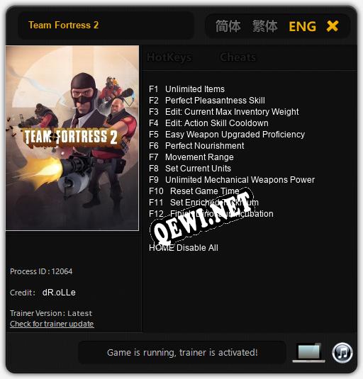 Трейнер для Team Fortress 2 [v1.0.1]