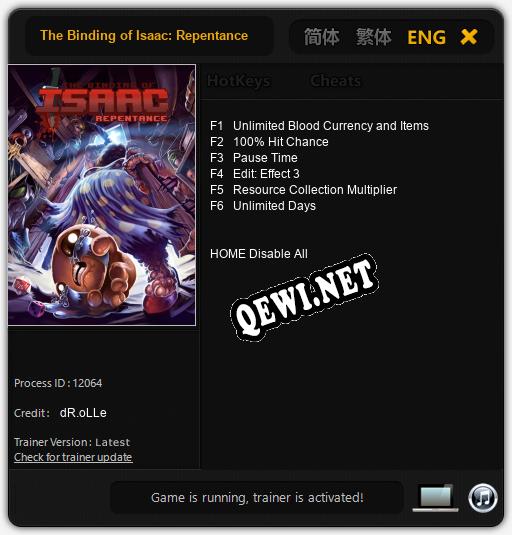 The Binding of Isaac: Repentance: ТРЕЙНЕР И ЧИТЫ (V1.0.42)
