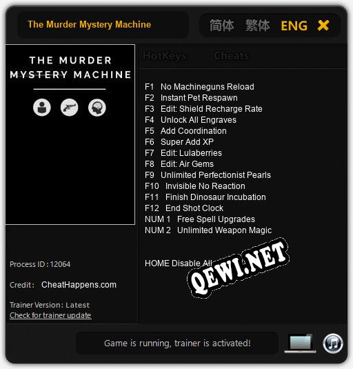 Трейнер для The Murder Mystery Machine [v1.0.4]