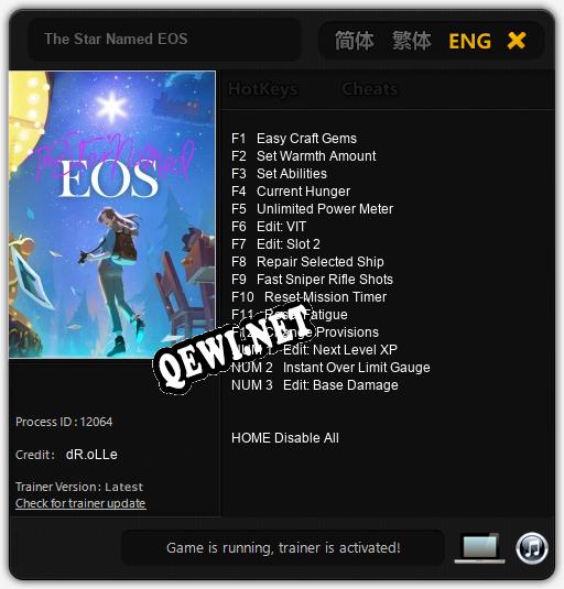 The Star Named EOS: ТРЕЙНЕР И ЧИТЫ (V1.0.10)