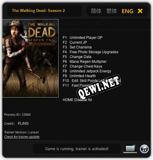 The Walking Dead: Season 2: ТРЕЙНЕР И ЧИТЫ (V1.0.27)