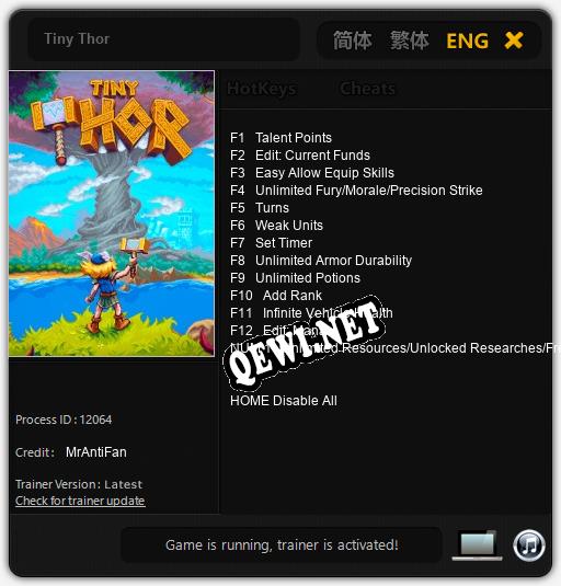 Tiny Thor: ТРЕЙНЕР И ЧИТЫ (V1.0.81)
