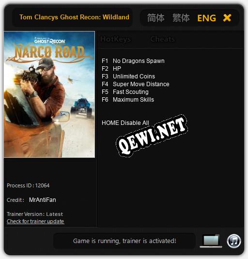Tom Clancys Ghost Recon: Wildlands - Narco Road: ТРЕЙНЕР И ЧИТЫ (V1.0.17)