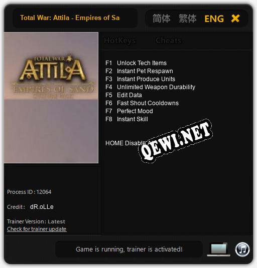 Total War: Attila - Empires of Sand Culture: ТРЕЙНЕР И ЧИТЫ (V1.0.56)
