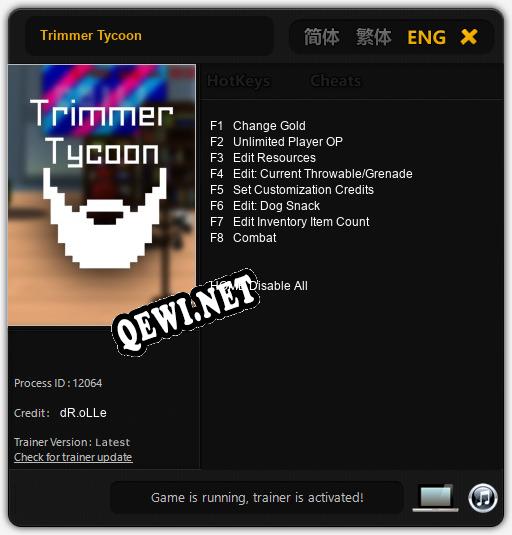 Trimmer Tycoon: Читы, Трейнер +15 [dR.oLLe]