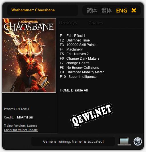 Трейнер для Warhammer: Chaosbane [v1.0.4]