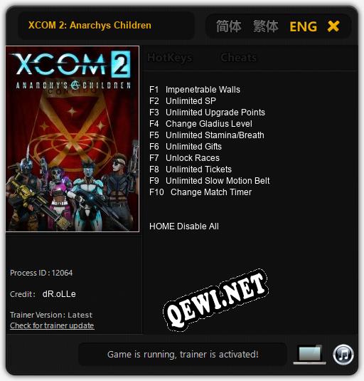 Трейнер для XCOM 2: Anarchys Children [v1.0.1]