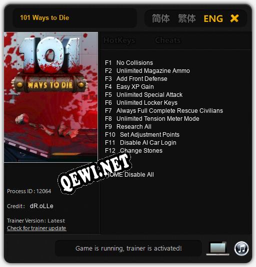 Трейнер для 101 Ways to Die [v1.0.3]
