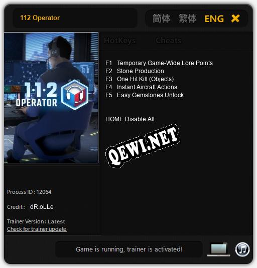 Трейнер для 112 Operator [v1.0.8]