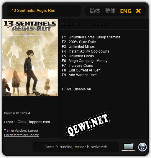Трейнер для 13 Sentinels: Aegis Rim [v1.0.6]