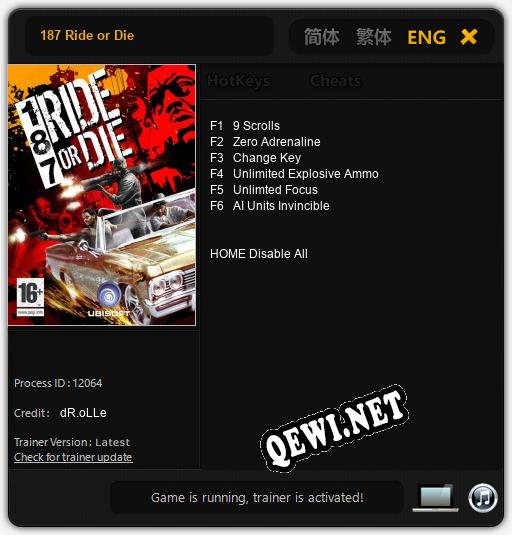 187 Ride or Die: ТРЕЙНЕР И ЧИТЫ (V1.0.40)