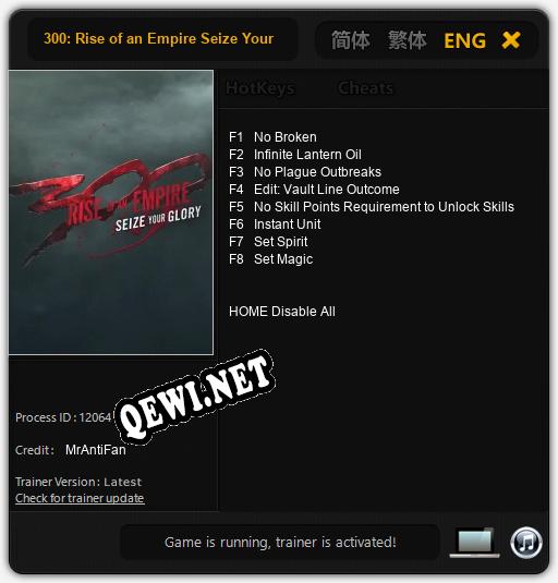 300: Rise of an Empire Seize Your Glory: Читы, Трейнер +8 [MrAntiFan]