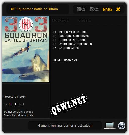 Трейнер для 303 Squadron: Battle of Britain [v1.0.6]