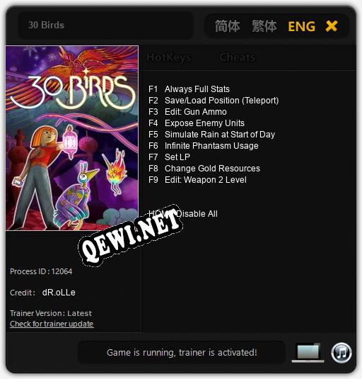 30 Birds: Читы, Трейнер +9 [dR.oLLe]