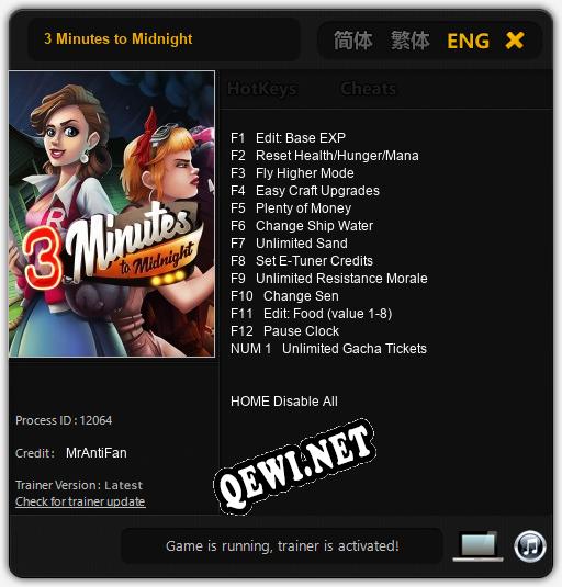 3 Minutes to Midnight: Трейнер +13 [v1.7]