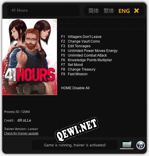 Трейнер для 41 Hours [v1.0.3]