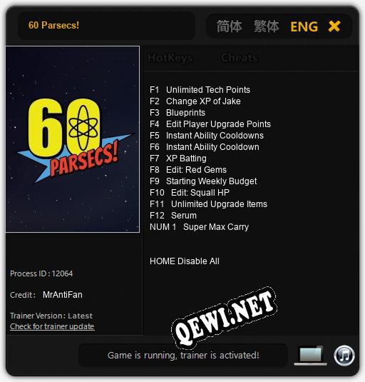Трейнер для 60 Parsecs! [v1.0.7]