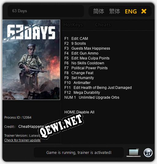 63 Days: ТРЕЙНЕР И ЧИТЫ (V1.0.49)