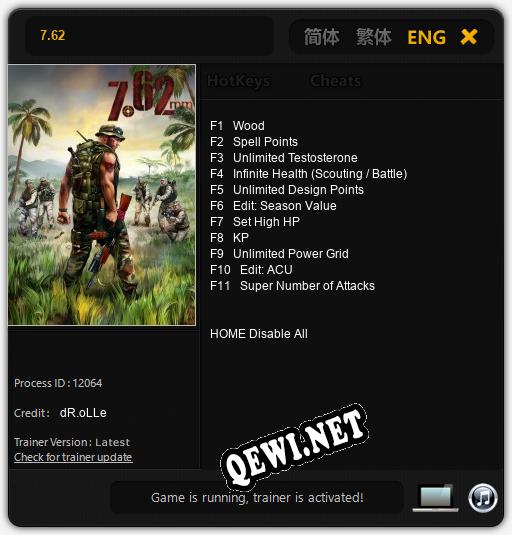 7.62: Трейнер +11 [v1.7]