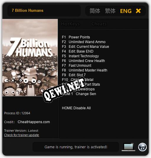 Трейнер для 7 Billion Humans [v1.0.3]